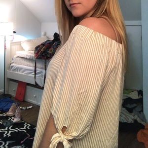 Striped off the shoulder blouse